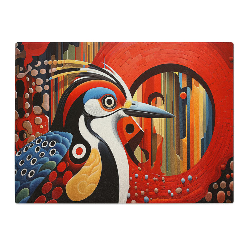 Woodpecker Hard Edge  Glass Chopping Board