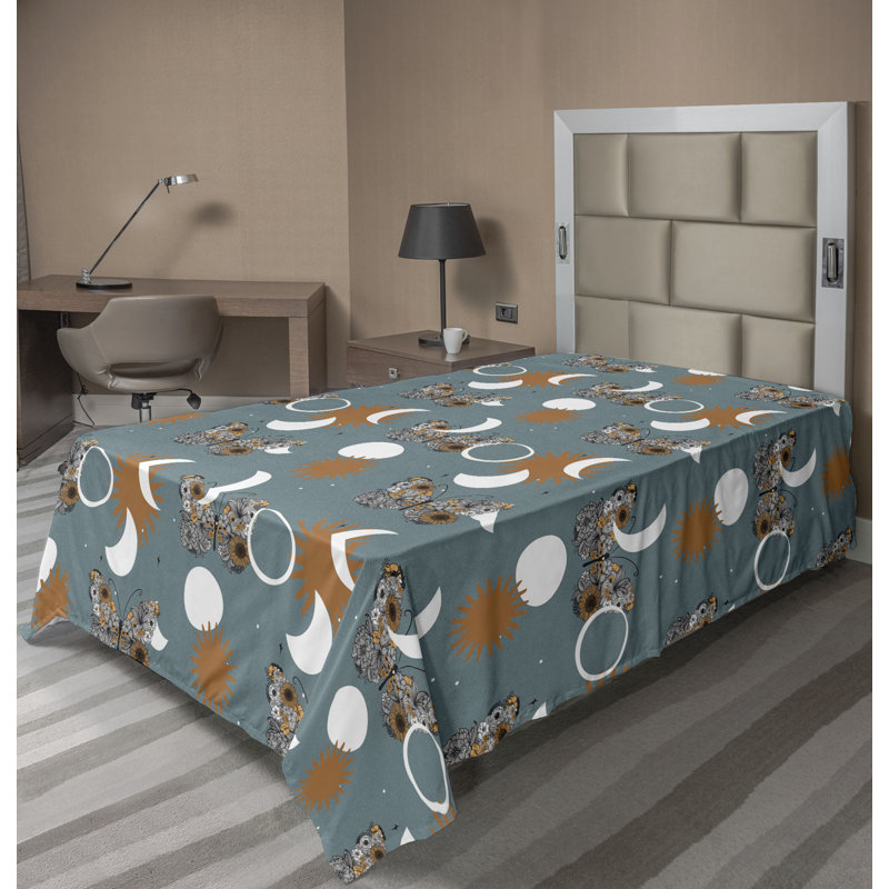 Drap plat de style bohémien Ambesonne, Drap plat pour lit simple