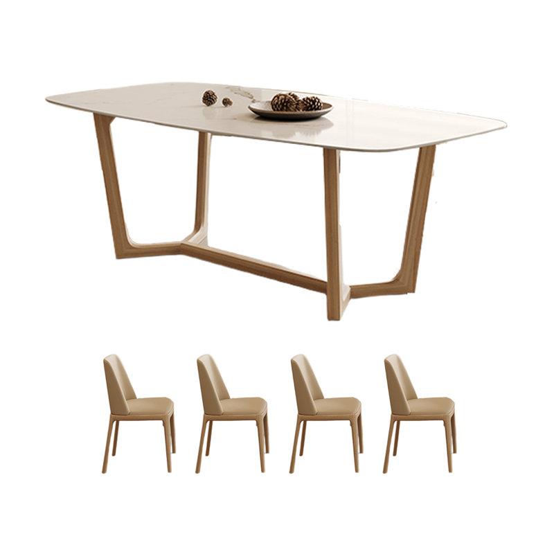 Solid wood dining table and chair set, 29.52"H x 62.99"L x 31.49"W