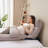 72.8" U-Shaped Reclining Pillow with Adjustable Backrest, Pregnancy Pillow with Removable Cover