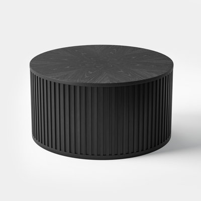 Ansel Lift Top Coffee Table With Storage, Round Solid Wood Coffee Table