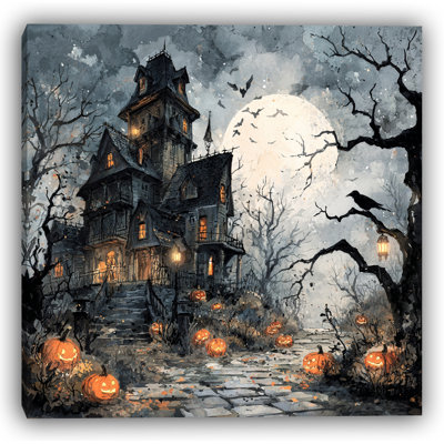 Moonlit Tower House - Art mural sur toile tendue