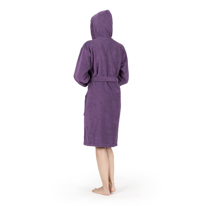 Collection de peignoir unisexe en coton à capuche, TP, Mauve