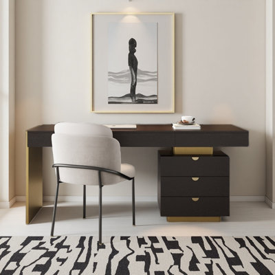 Ensemble de bureau et de chaises de style italien de luxe luxueux