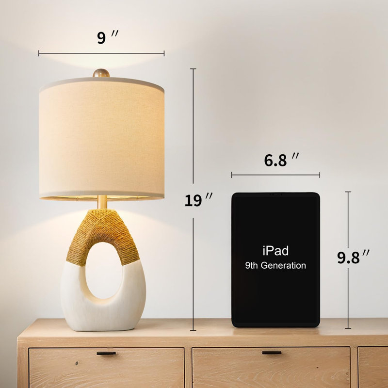 Ensemble de 2 lampes de chevet Boho, Blanc