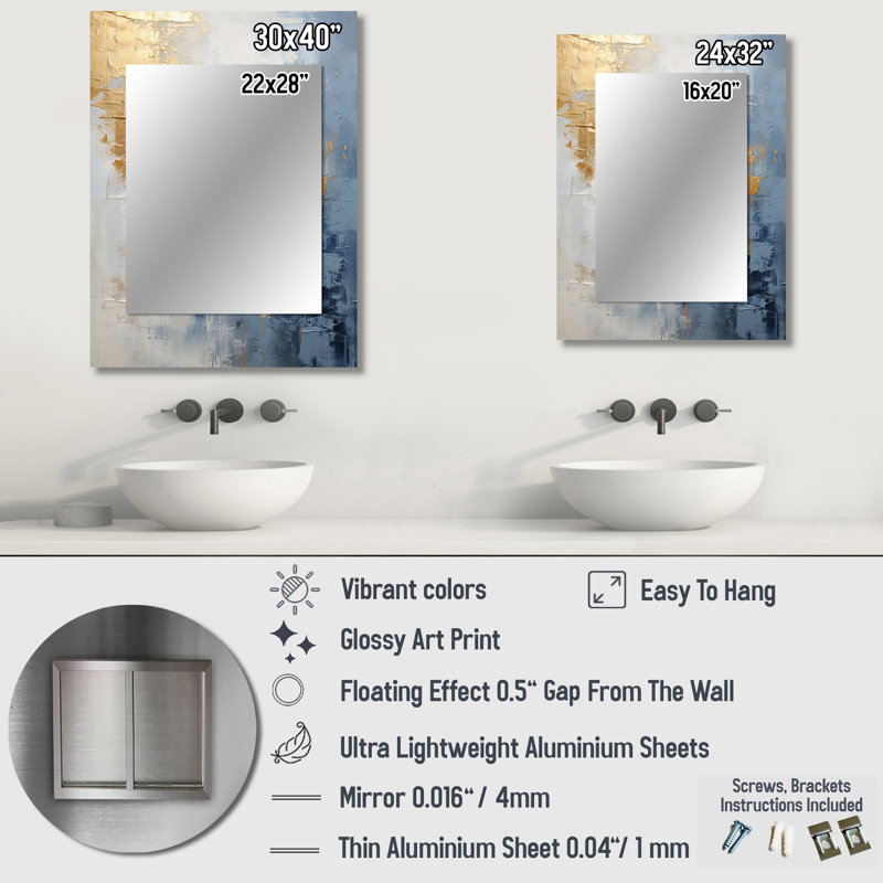 Fairlough - Beige Wall Mirror Decor, 40 po x 30 po