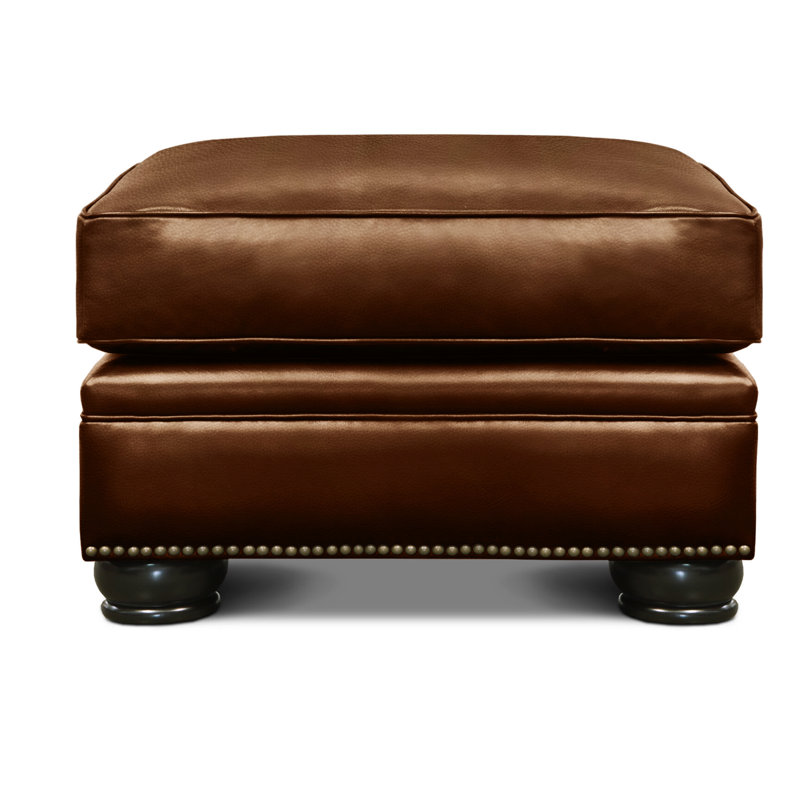 Royale Leather Ottoman, Saddle (Maestro Artisano), Nutmeg, Yes