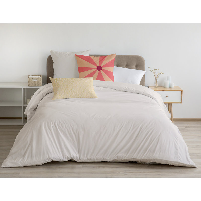 Coussin Bee and Comb, H 26 po x l 26 po, Rose / orange / saumon géométrique