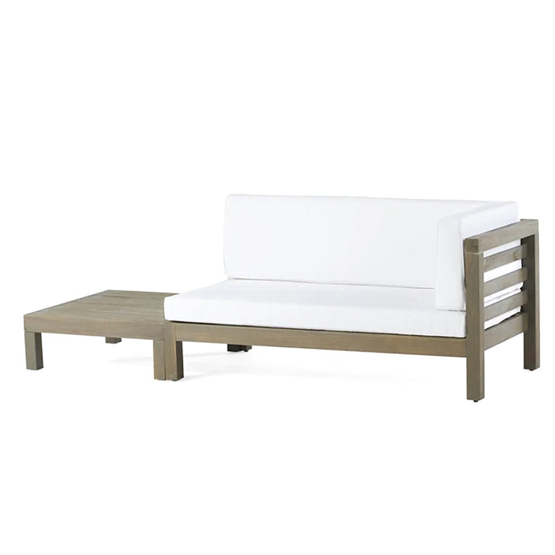 Banc d'angle en X avec table basse