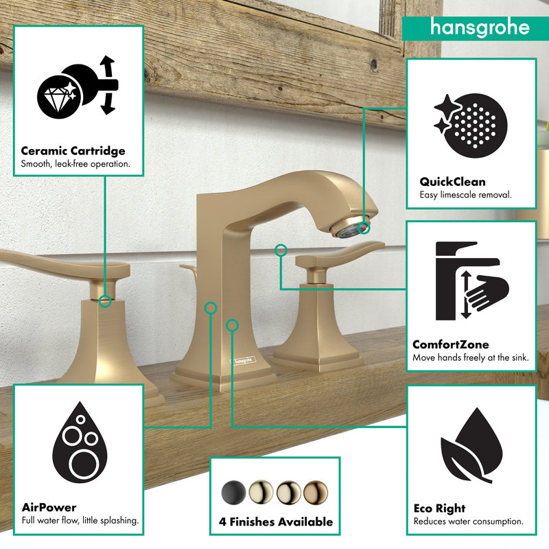 Robinet de salle de bain Metropol Classic, Bronze brossé, Poignée levier