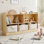 Rangement pour jouets pour enfants avec bibliothèque, 5 casiers et 3 bacs de rangement amovibles, bibliothèque basse en contreplaqué pour salle de jeux, chambre à coucher ou salle de classe