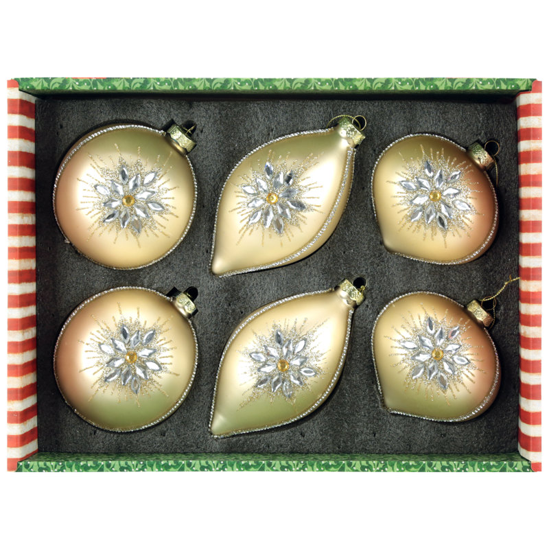 Starburst Bloom Ornament, Box Of 6- 4-5 Inches