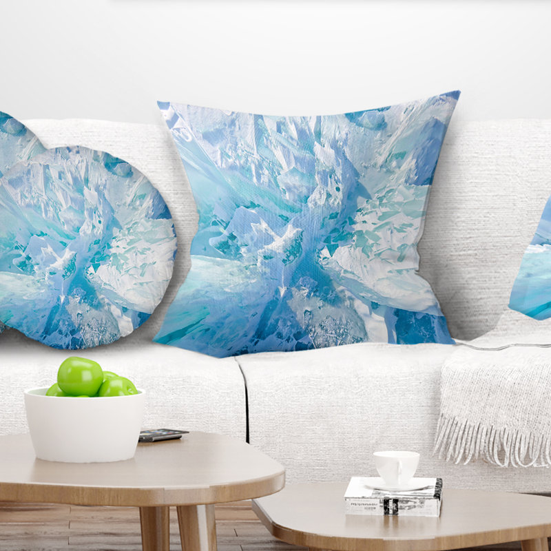 Blue Ice Hummocks Baikal - Coussin imprimé paysage, 16 po x 1 po, Coussin décoratif