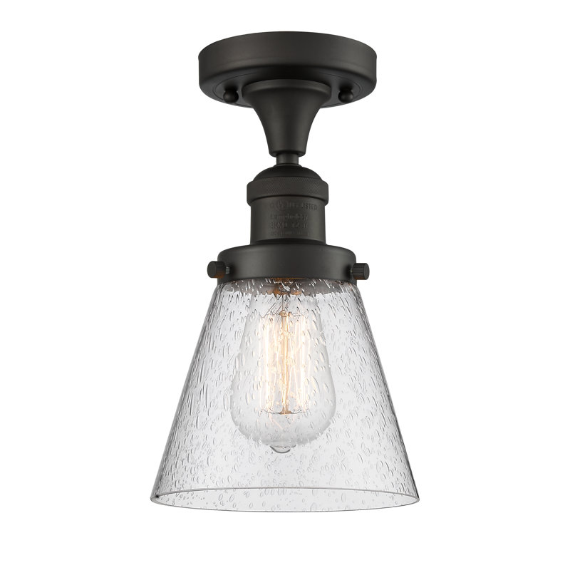 Plafonnier semi-encastré 1 lumière 6,5 po 1 lumière, Bronze huilé