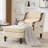 Chaise longue rembourrée en chenille de 27,2 po de largeur avec coussin lombaire et accoudoirs-567354020