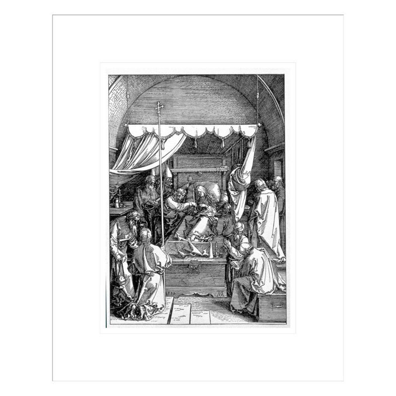 La mort de la Vierge de la série «La vie de la Vierge» par Albrecht Dürer, impression giclée sur cadre