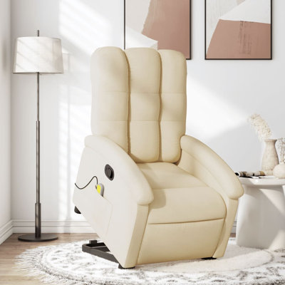 Fauteuil inclinable électrique de massage Ebern Designs, tissu noir 2ED0436F0C3E49728EEB1450FC8EBA75