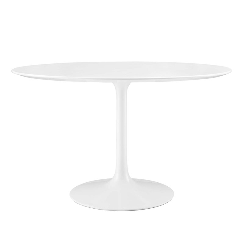 Modway Lippa Round Dining Table, 28.5" H x 47" W x 47" D, White