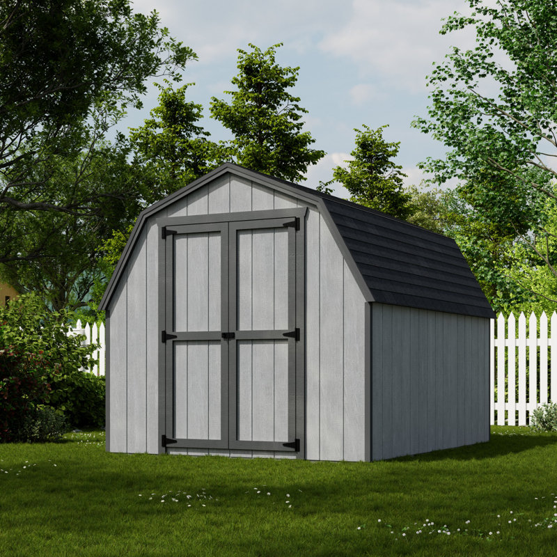 Value Gambrel Barn Wood Storage Shed with 4 ft. Sidewalls, No, 8' x 10'