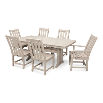 POLYWOOD Vineyard 7-Piece Dining Set with Trestle Legs