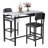 Kitchen Table Set, Dining Table And Chairs For 2, 3 Piece Dining Room Table Set With 2 Upholstered Chairs, Bar Dining Table Set For Small Spaces, Apartment, Breakfast, Pub