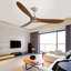 Ventilateur de plafond d'intérieur moderne de 60 pouces avec télécommande à 6 vitesses et 3 pales en bois massif pour le salon-132276764-132276767