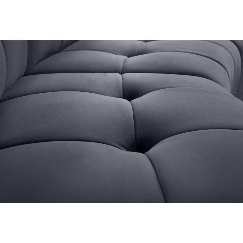 Chaise d'appoint en velours touffeté de 83,82 cm de largeur Jedson, Velours gris