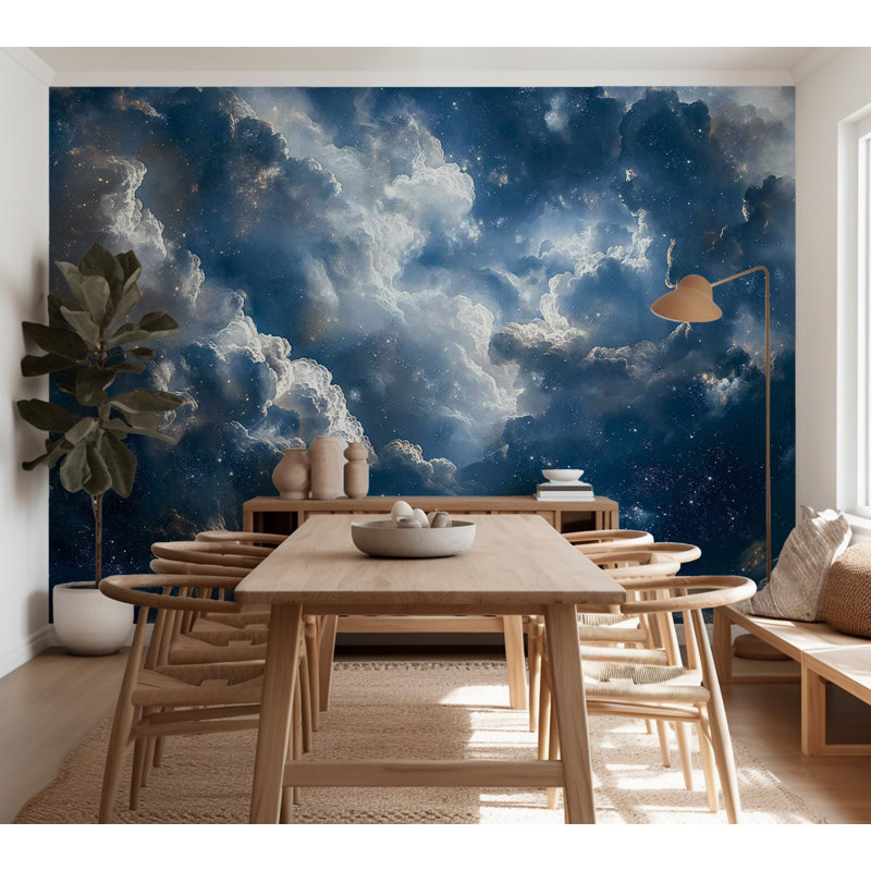 Papier peint espace - Nuage et étoiles, L 55 po x l 78 po