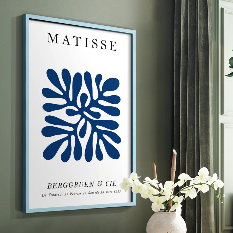 Matisse CECI, reproduction encadrée - bois massif, H 28 po x l 22 po, Bleu