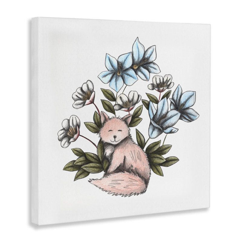 Doux renard avec toile, conception de Cecilia Battaini, H 36 po x l 36 po
