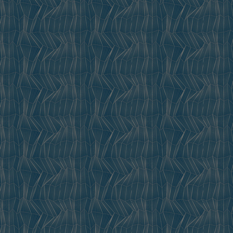 Rouleau de papier peint géométrique Artdeco, Bleu