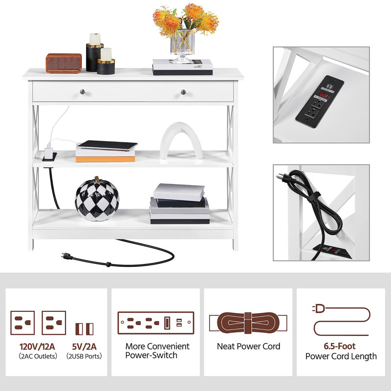 Bakken 39.5'' Console Table, White