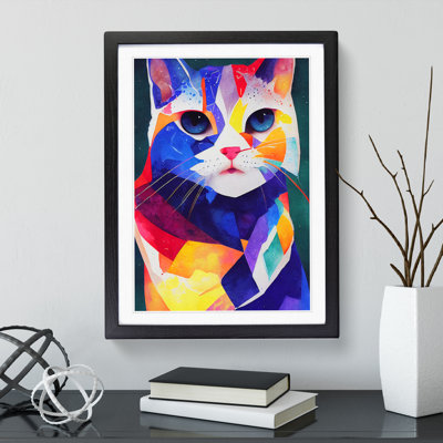 Colourful Cat No.2 - Single Picture Frame Print