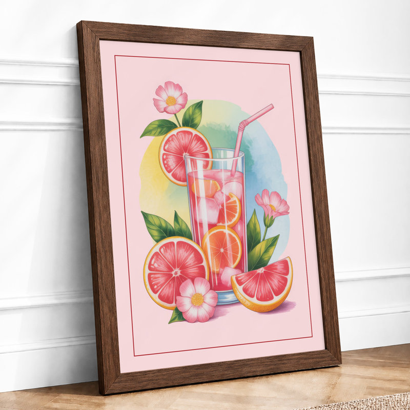 Summer Refreshment Modern - Framed Print, Walnut, A1 - 84.1 x 59.4 cm