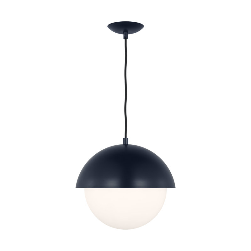 Luminaire suspendu moyen 1 lumière Hyde, Bleu marine