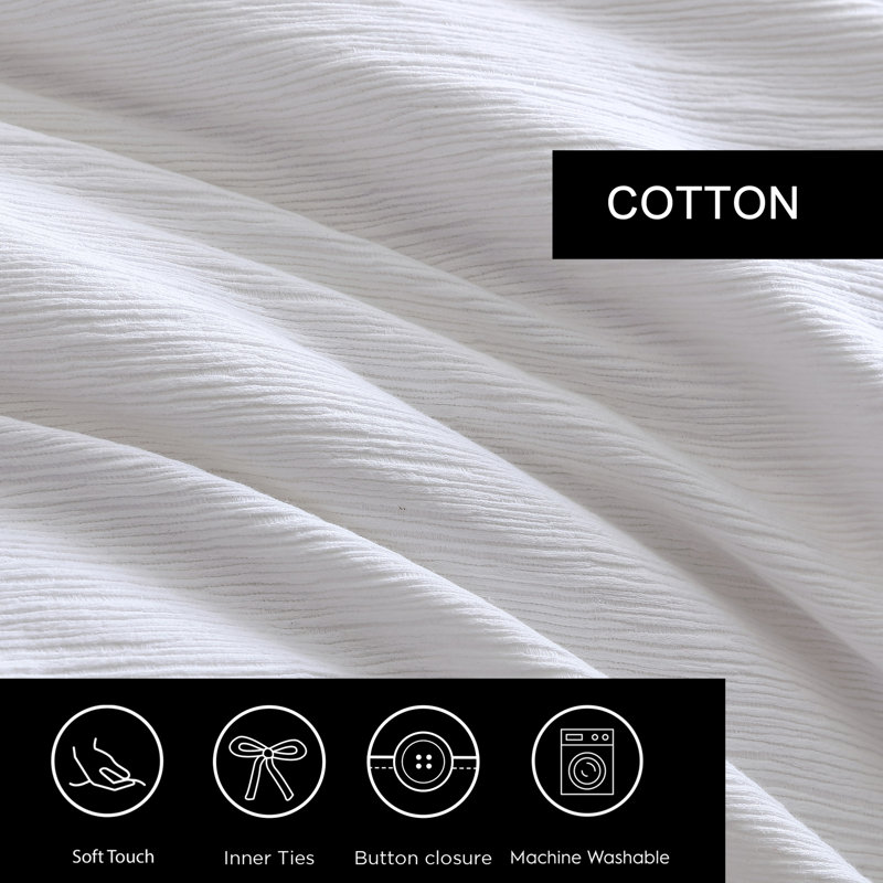 Vera Wang Textured Pleats Duvet Cover S, King Duvet Cover + 2 King Shams