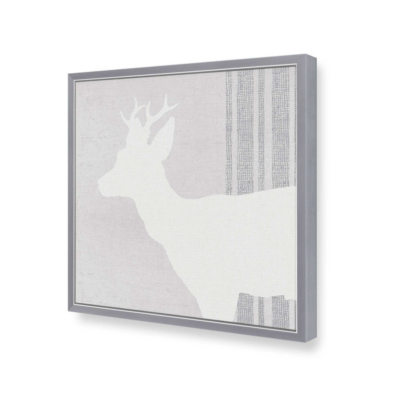 «Antlered Silhouette IV», reproduction sur toile, Chrome poli, H 21,75 po x l 21,75 po