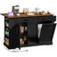 Îlot de cuisine 51,2 po avec prise de courant et abattant, chariot de cuisine à roulettes avec armoire de rangement-761755833