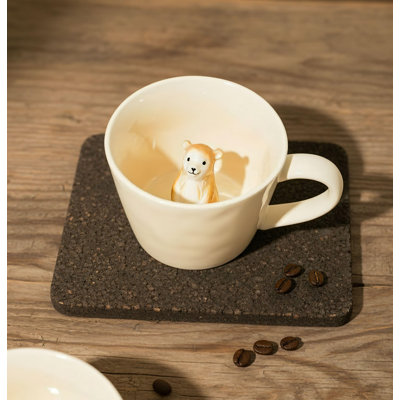 Contains A 3D Bear-Shaped 12-Ounce Ceramic Mug. A Cute Cartoon Handmade Figurine, For Holiday And Birthday Gifts, Or For Coffee And Milk Tea Lovers. Creamy Color.