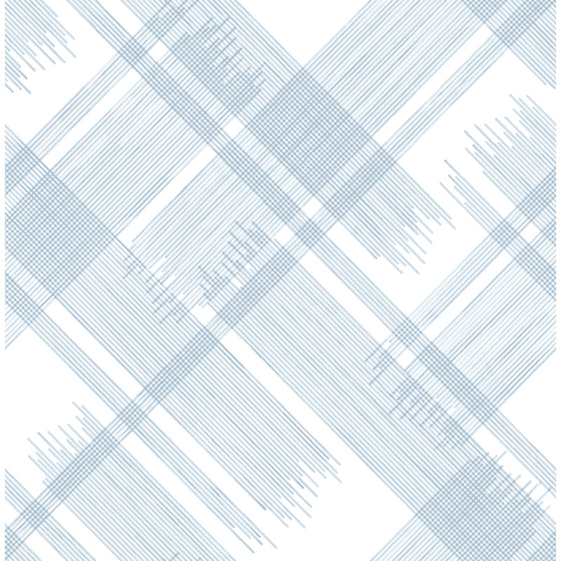 Rouleau de papier peint lisse L 33 pi x l 20,5 po Zag Modern, Bleu