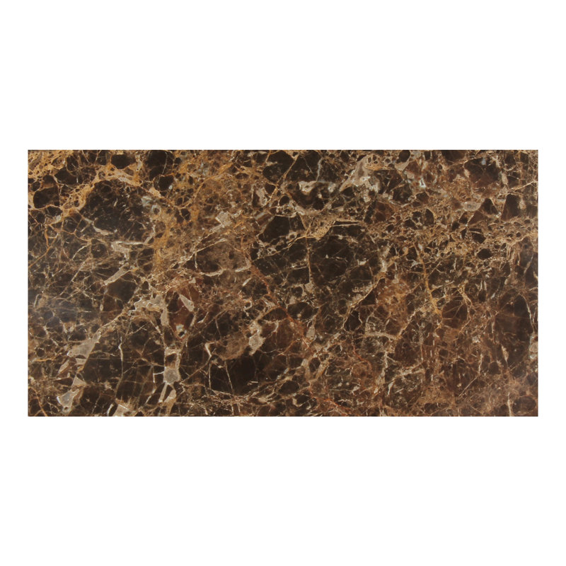 Carreau de marbre et plancher foncé 6 po x 12 po Emperador