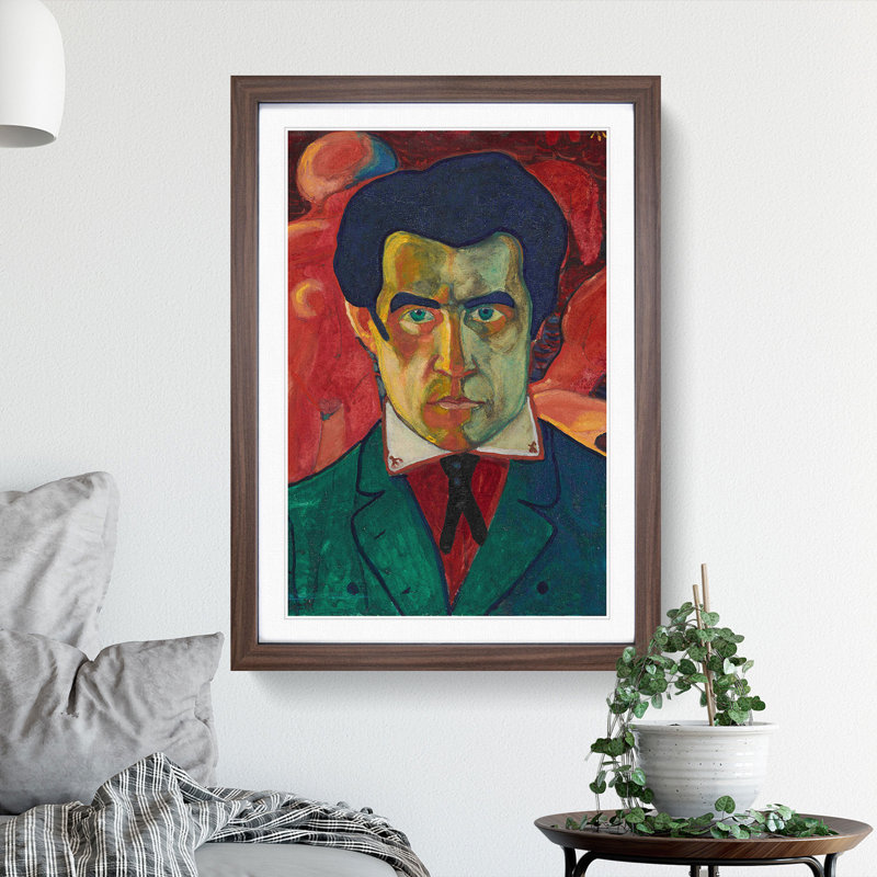 Self-Portrait by Kazimir Malevich - Picture Frame Painting, Walnut Framed, 48cm H x 36cm W x 2cm D