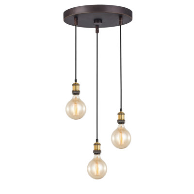 Luminaire suspendu pour grappe 3 lumières Pinnix