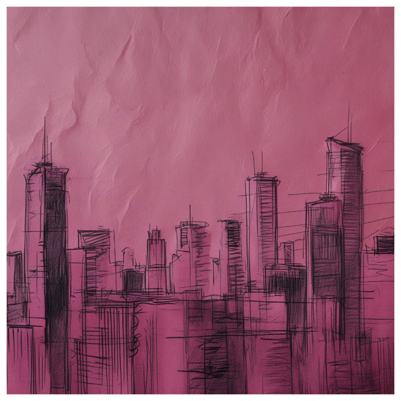 Pink City Skyline Duvet Covers, King