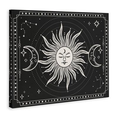 «Astrology Sun & Moon», art mural sur toile par JJ Design House LLC