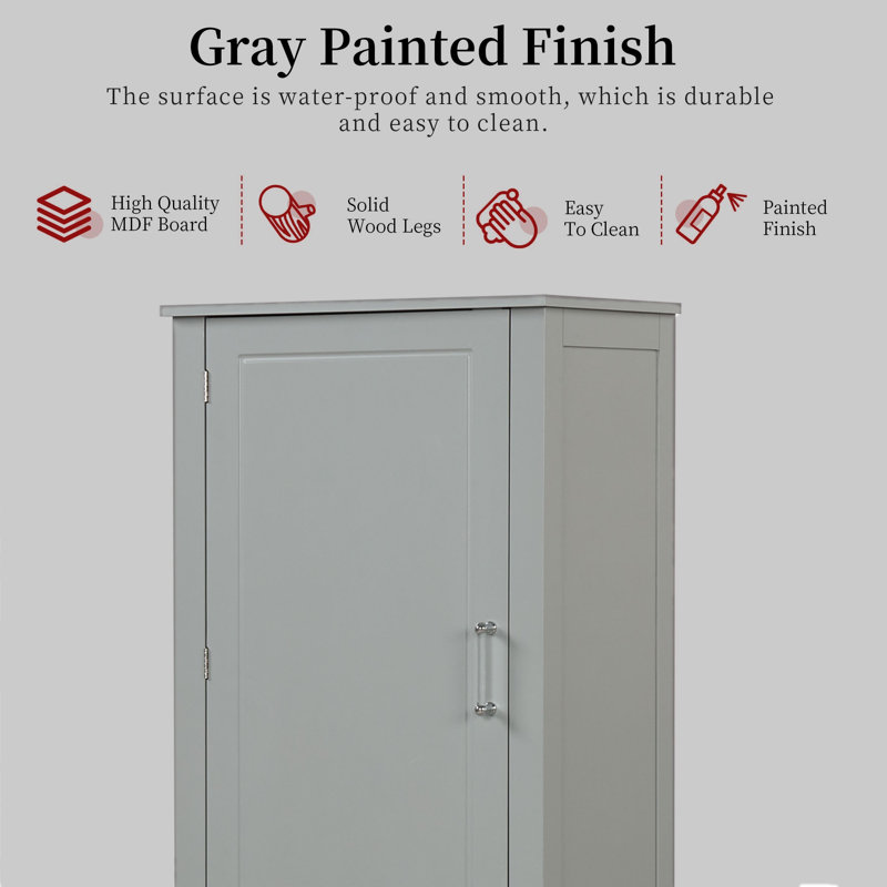 Armoire de rangement pour salle de bain moderne de style supérieur - autoportante avec 2 tiroirs, tablettes réglables et dispositif anti-basculement, finition imperméable en bois aggloméré
