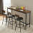 Rustic Brown Dining Table Sets, Industrial Mdf Metal, Perfect For Small Spaces