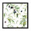 Olives vertes et noires avec branches et feuilles d'olivier - Art mural floral-59852364-59852366