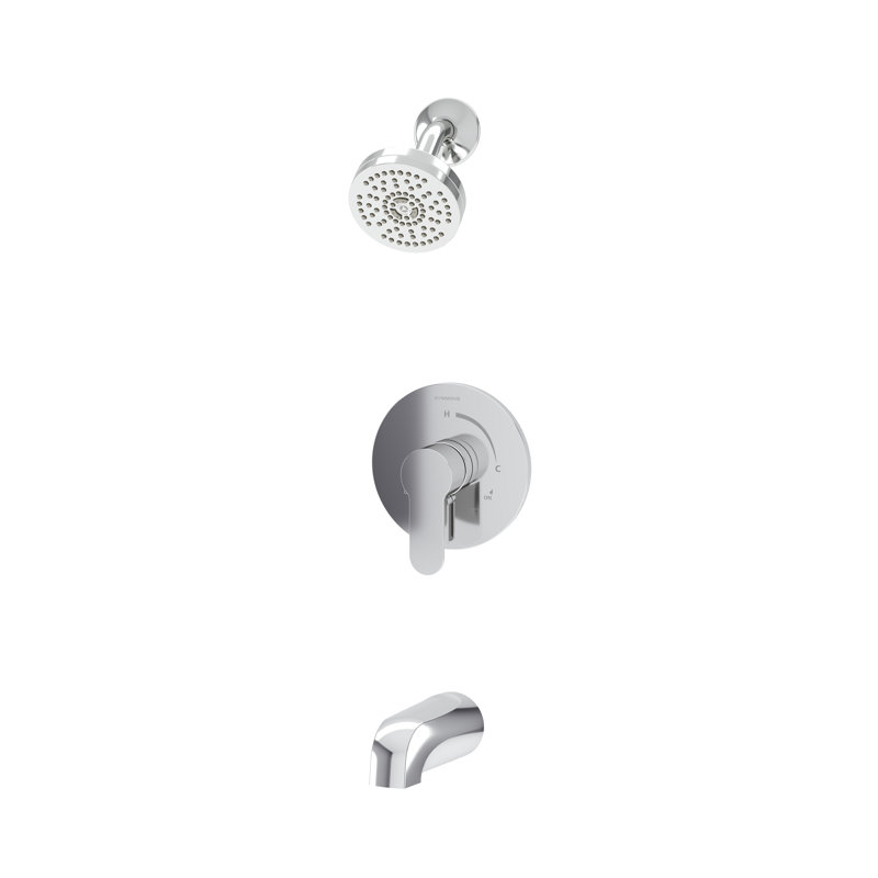 Robinet de baignoire et douche à poignée simple Identity HydroMersion, Chrome poli