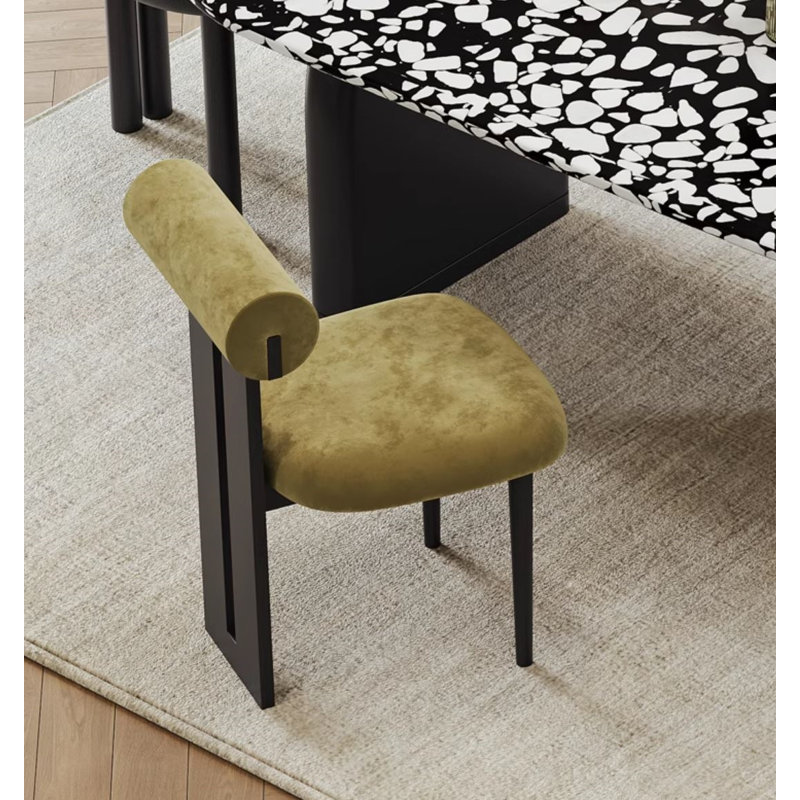Robertson 19'' H Upholstered Side Chair, Green, Black